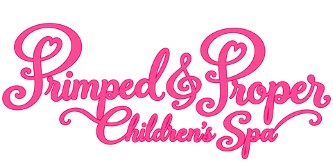 Primped & Proper Children's Spa logo in pink script